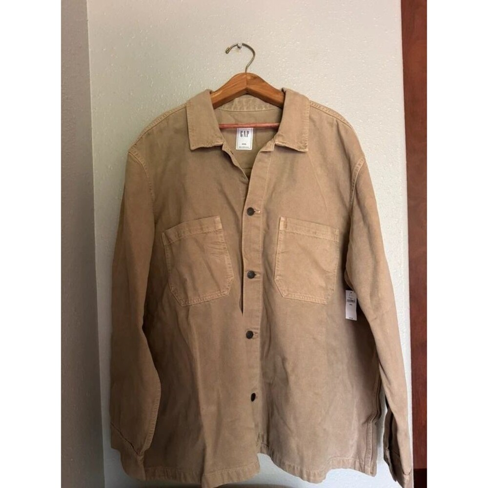 Gap tan heavy denim utility shirt size 3XL